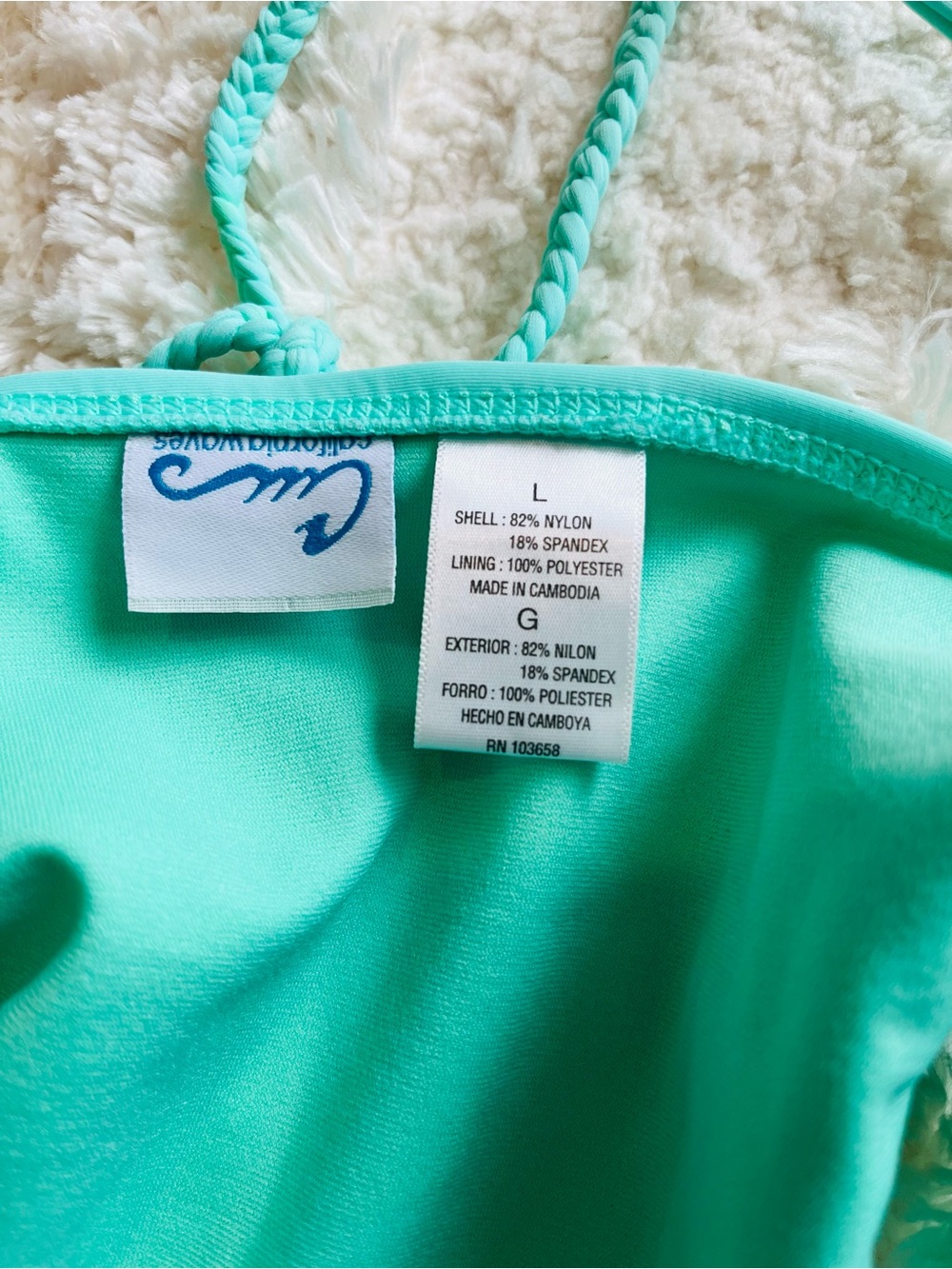 Turquoise Bikini with Pink & Blue Patterned Top - Picture 8 of 8